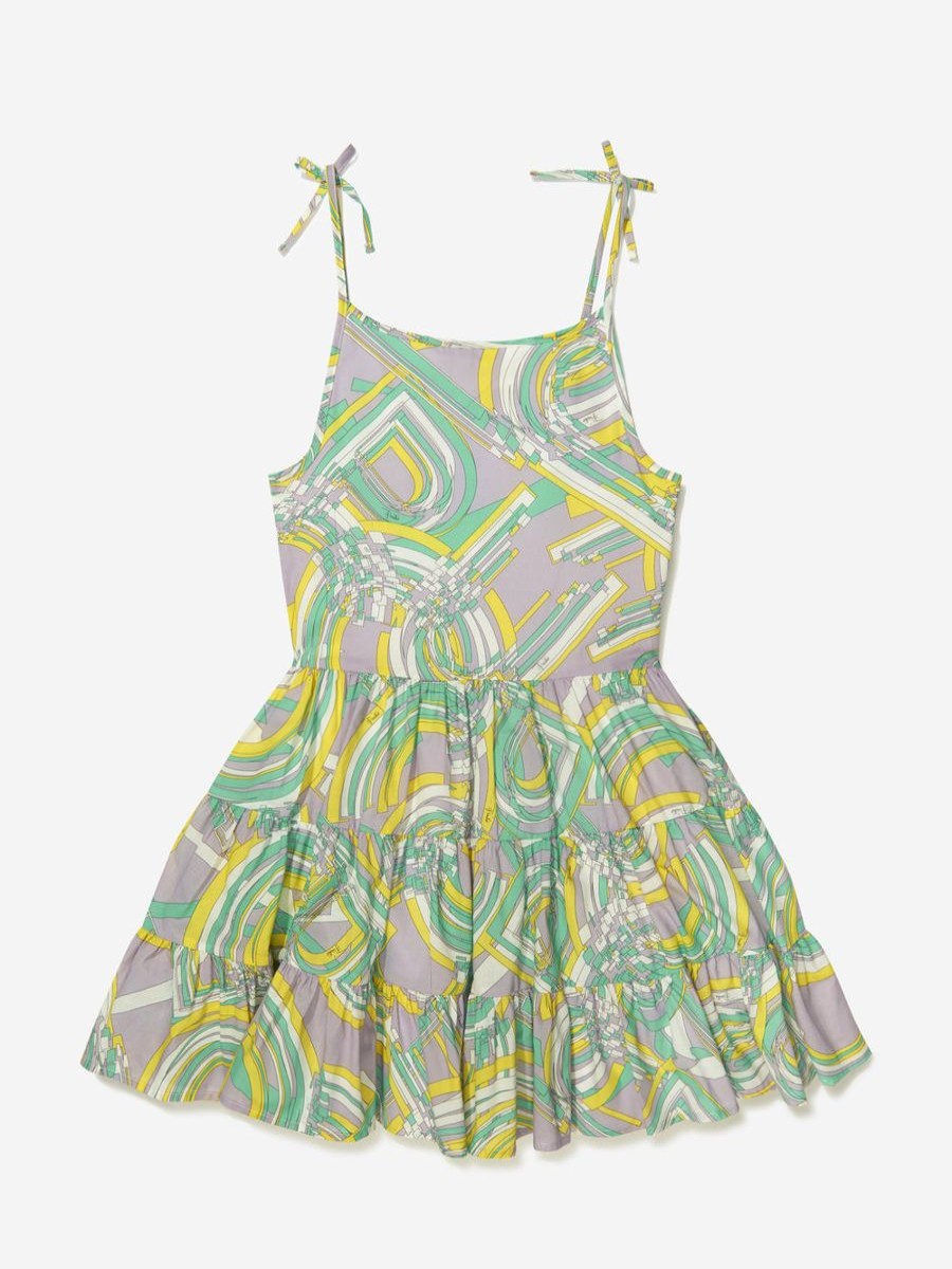 Girls Emilio Pucci Dresses | Girls Cotton Patterned Sun Dress