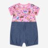 Girls Guess Babygrows & Rompers | Baby Girls Animal Print Shortie In Pink