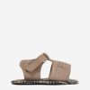 Baby Fendi Kids Shoes | Fendi Kids - Baby Leather Logo Sandals In Beige | Childsplay Clothing