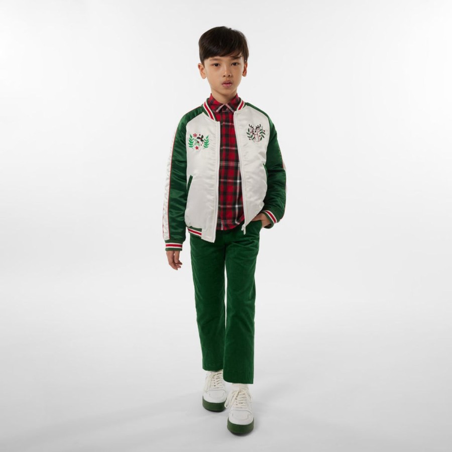 Boys KENZO KIDS Coats & Jackets | Boys Satin Jacket In Ivory