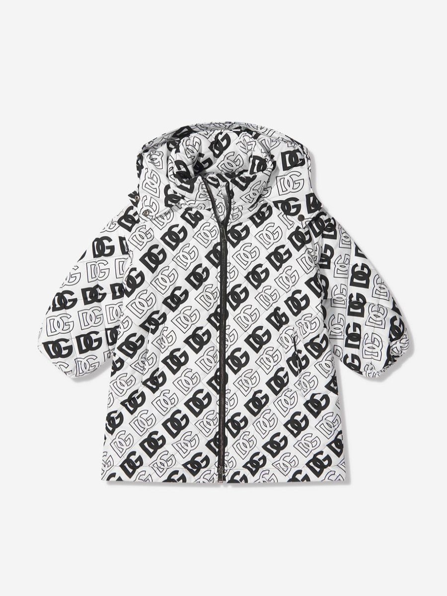 Girls Dolce & Gabbana Kids Coats & Jackets | Dolce & Gabbana Kids - Kids All Over Logo Print Hooded Jacket | Childsplay Clothing