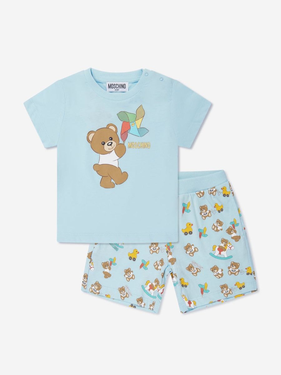 Boys Moschino Kids Shorts | Baby Teddy Bear Short Set In Blue