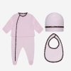 Girls Fendi Kids Babygrows & Rompers | Fendi Kids - Baby Girls Cotton Babygrow Gift Set (3 Piece) | Childsplay Clothing