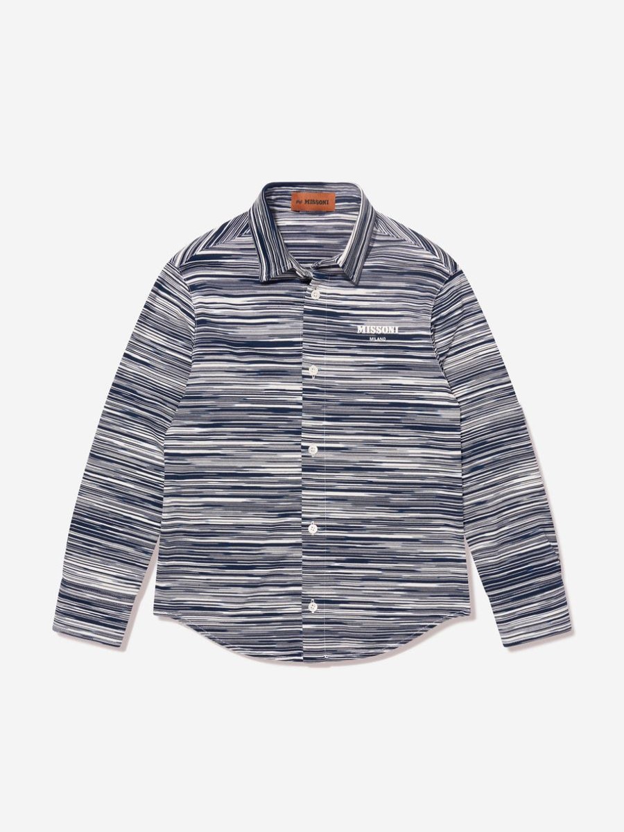 Boys Missoni Shirts | Boys Long Sleeve Shirt In Blue