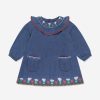 Girls Stella McCartney Kids Dresses | Baby Girls Embroidered Denim Dress In Blue