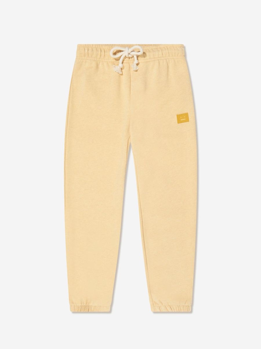 Boys Acne Studios Sweatpants | Kids Face Patch Joggers In Yellow