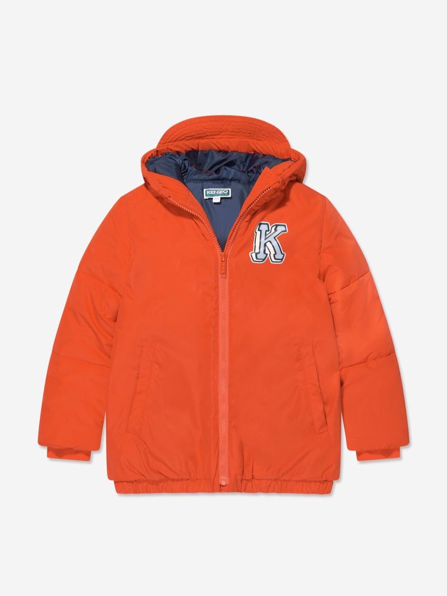 Boys KENZO KIDS Coats & Jackets | Boys Logo Puffer Jacket In Orange