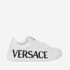 Boys Versace Sneakers | Versace - Unisex Leather Logo Trainers |Eu Childsplay Clothing