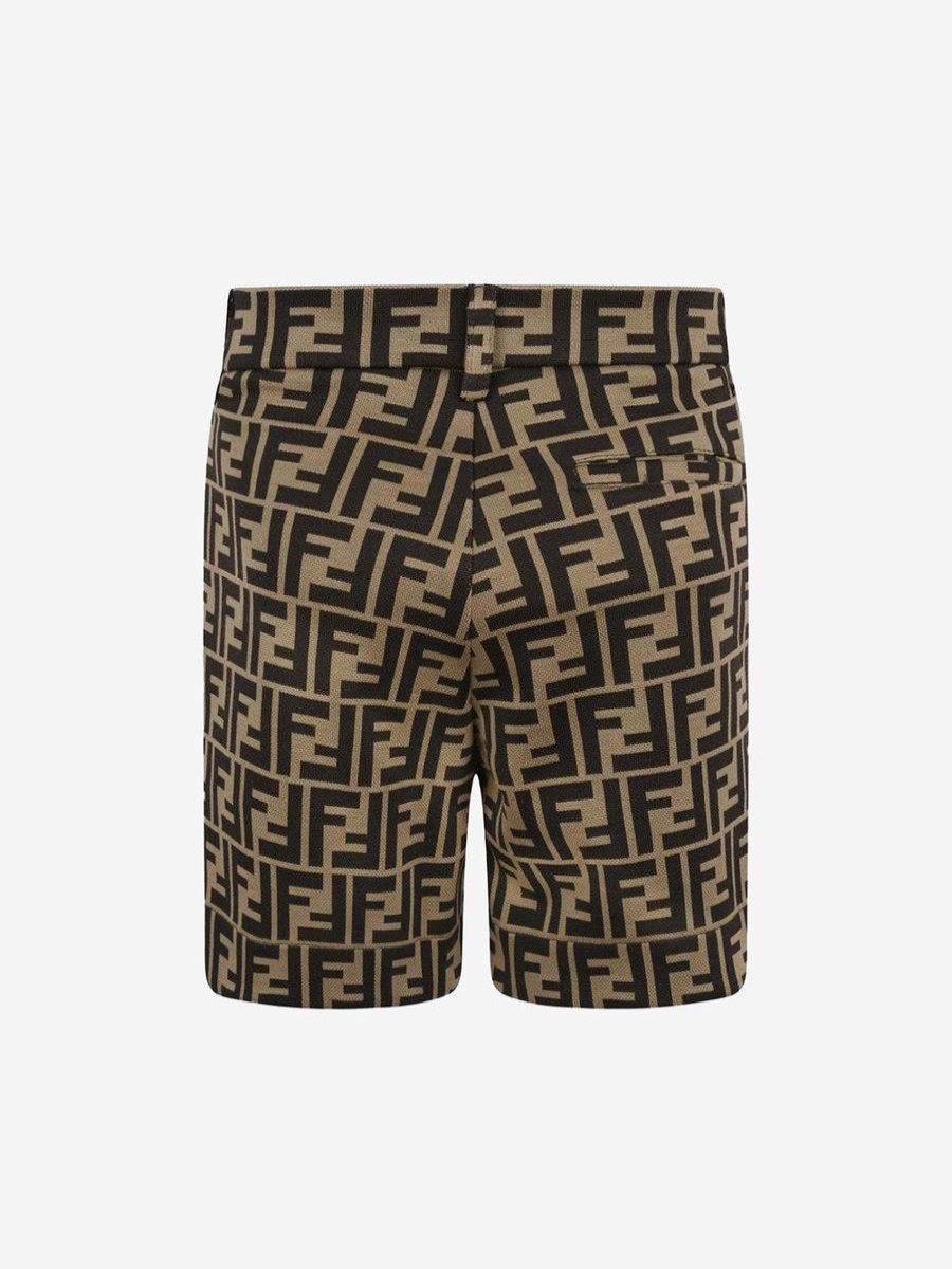 Boys Fendi Kids Trousers | Fendi Kids - Baby Boys Ff Logo Trousers In Brown | Childsplay Clothing