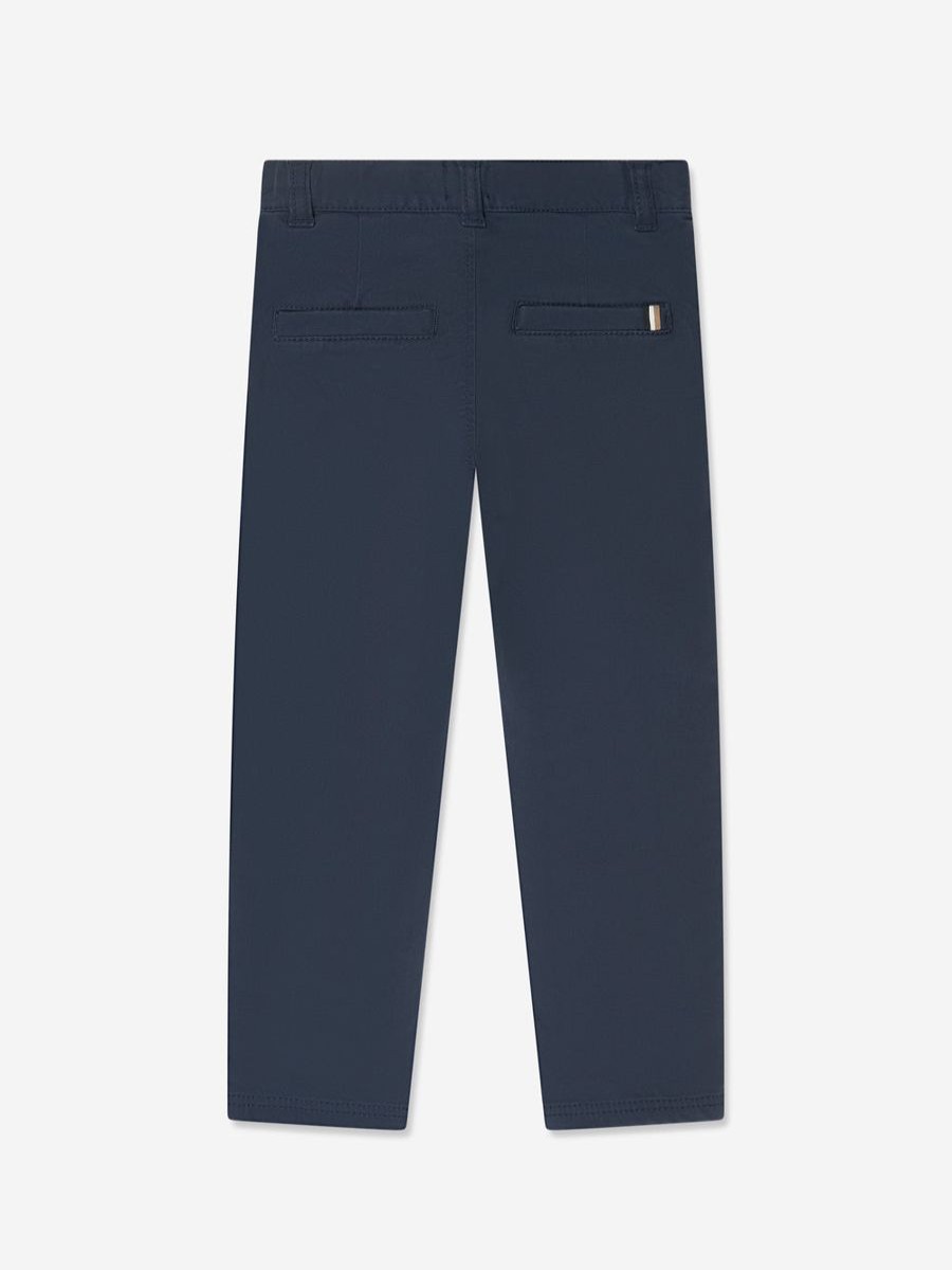 Boys BOSS Trousers | Boys Slim Fit Trousers In Navy