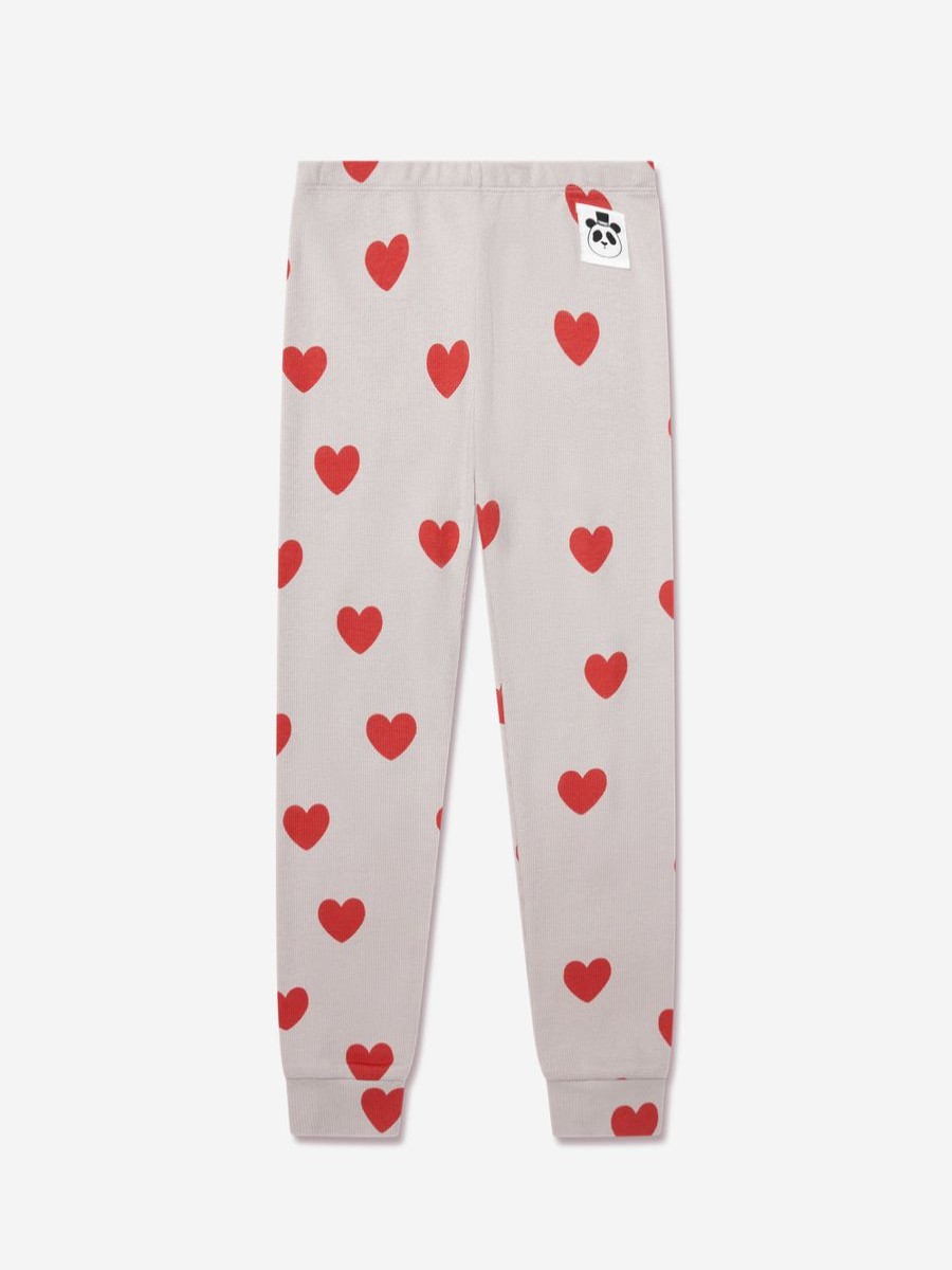 Girls Mini Rodini Leggings | Girls Hearts Leggings In White