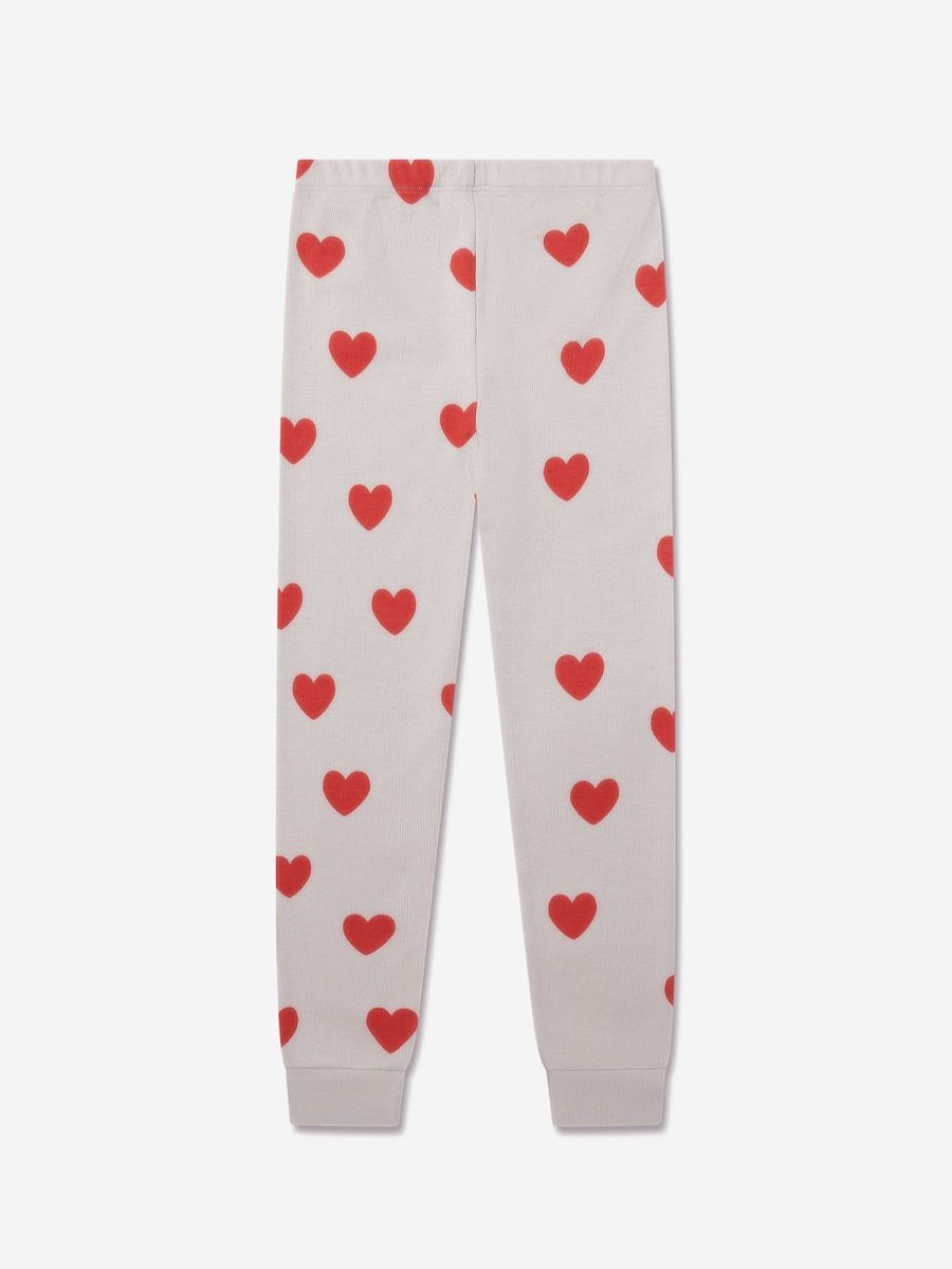 Girls Mini Rodini Leggings | Girls Hearts Leggings In White