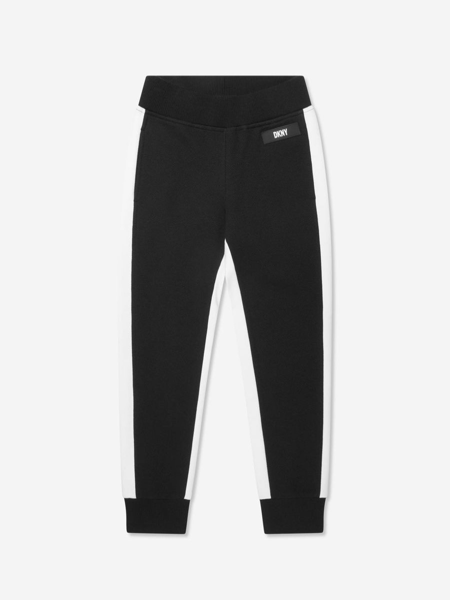 Boys DKNY Sweatpants | Boys Contrast Joggers In Black