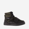 Boys Fendi Kids Sneakers | Fendi Kids Black & Brown Leather High Top Logo Trainers