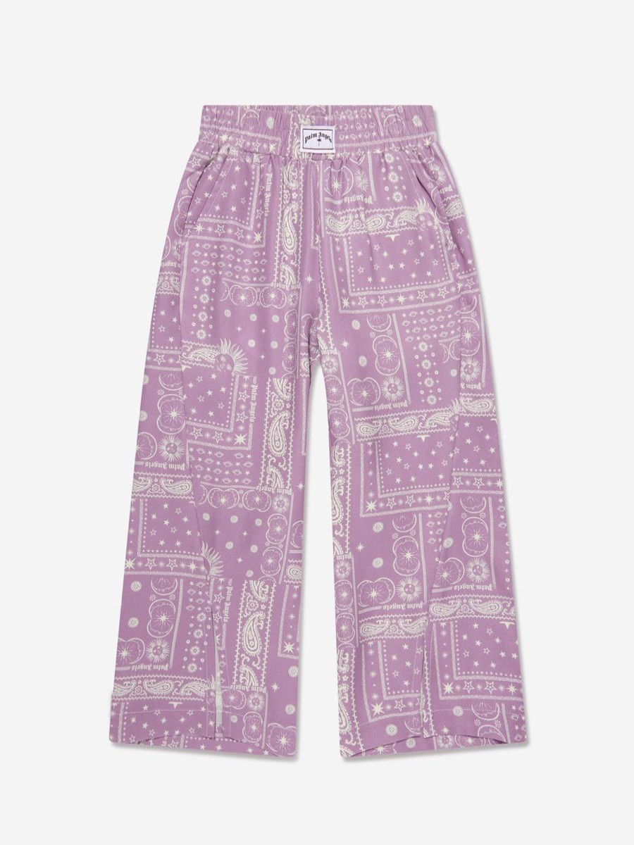 Girls Palm Angels Trousers | Girls Astro Paisley Trousers In Purple