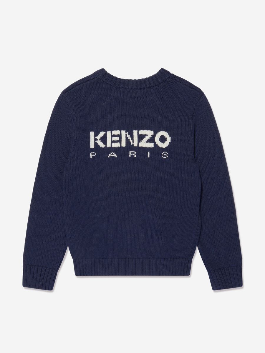 Boys KENZO KIDS Jumpers & Cardigans | Boys Boke Flower Knitted Jumper In Navy