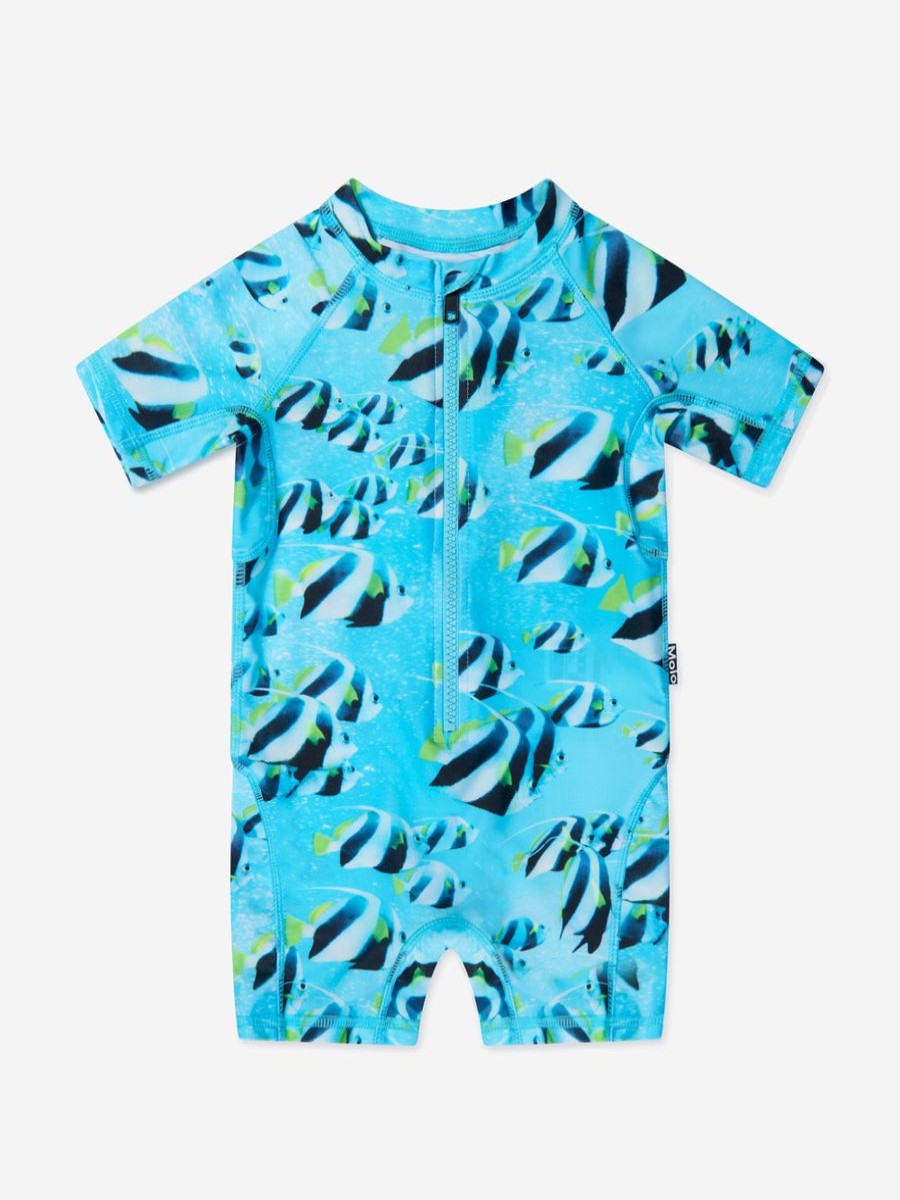 Baby Molo Swimwear | Baby Boys Neka All In One Swimsuit In Blue