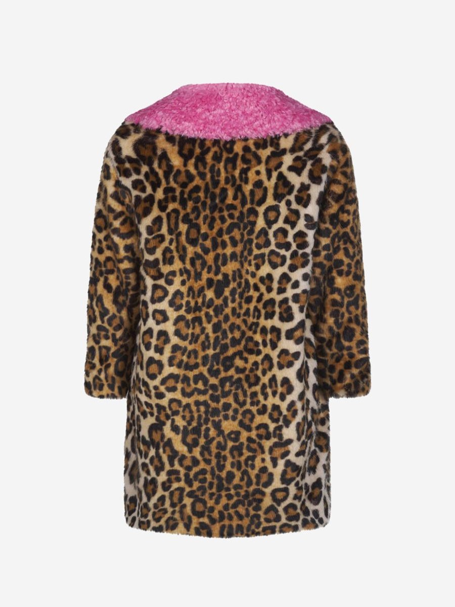 Girls Monnalisa Coats & Jackets | Monnalisa Girls Print Faux Fur Coat