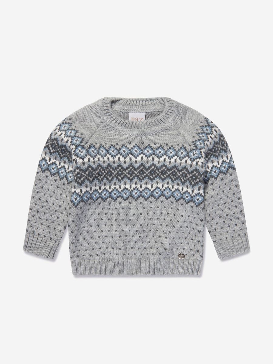 Boys Paz Rodriguez Jumpers & Cardigans | Boys Wool Knitted Jumper In Grey