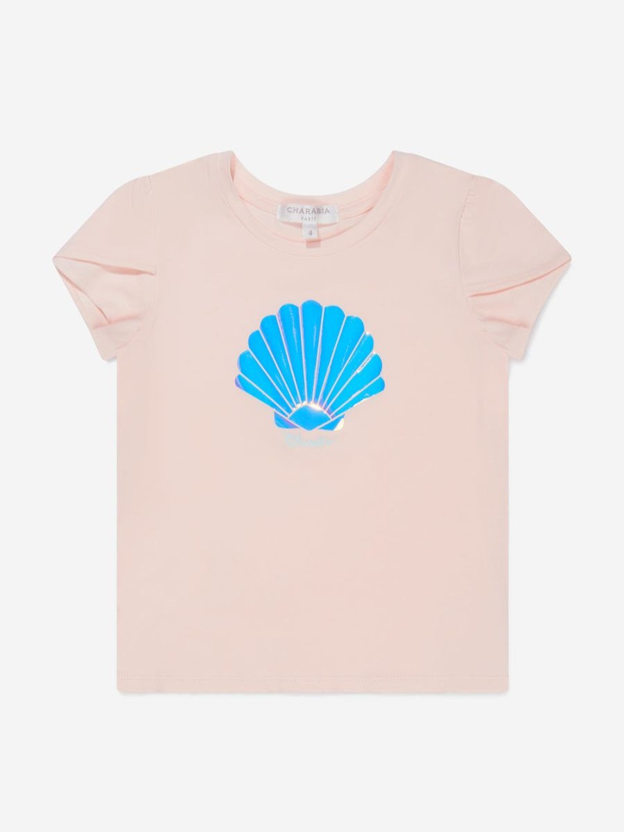 Girls Charabia Tops & T-Shirts | Girls Cotton Shell Print T-Shirt