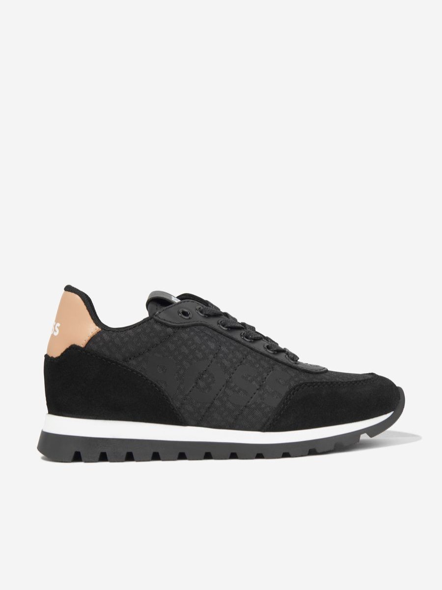 Boys BOSS Sneakers | Boys Retrorunner Trainers In Black