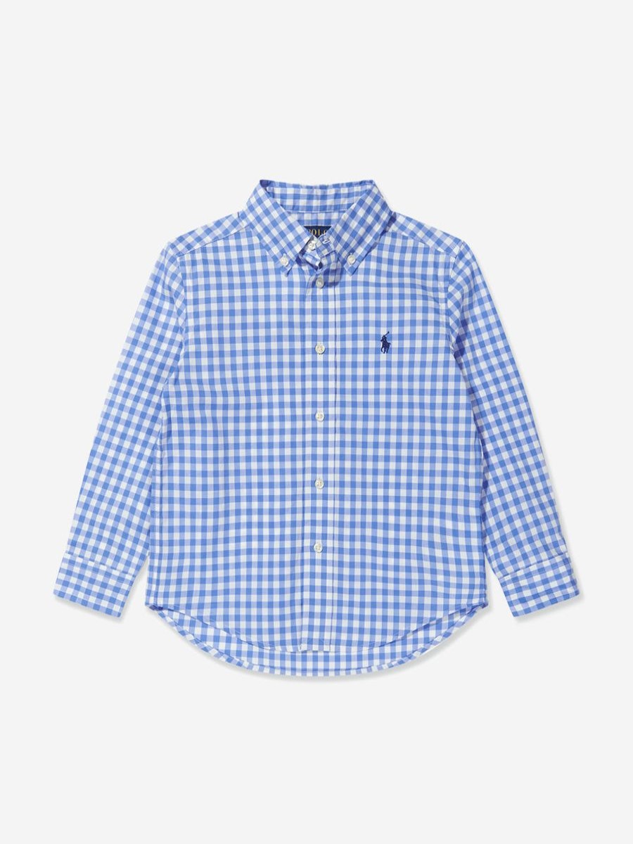 Boys Ralph Lauren Kids Shirts | Boys Gingham Shirt In Blue