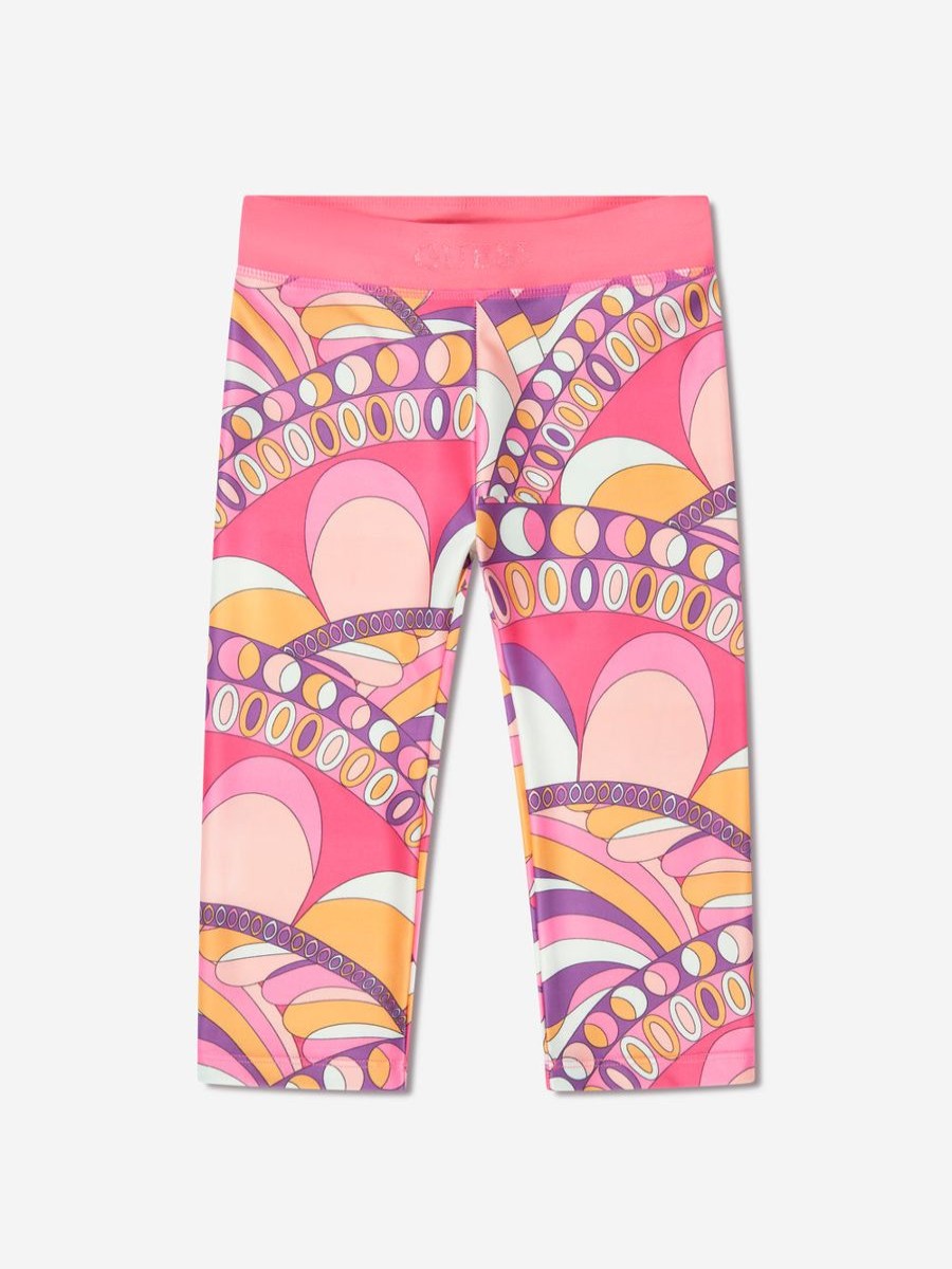 Girls Guess Leggings | Girls Microfiber Leggings In Multicolour