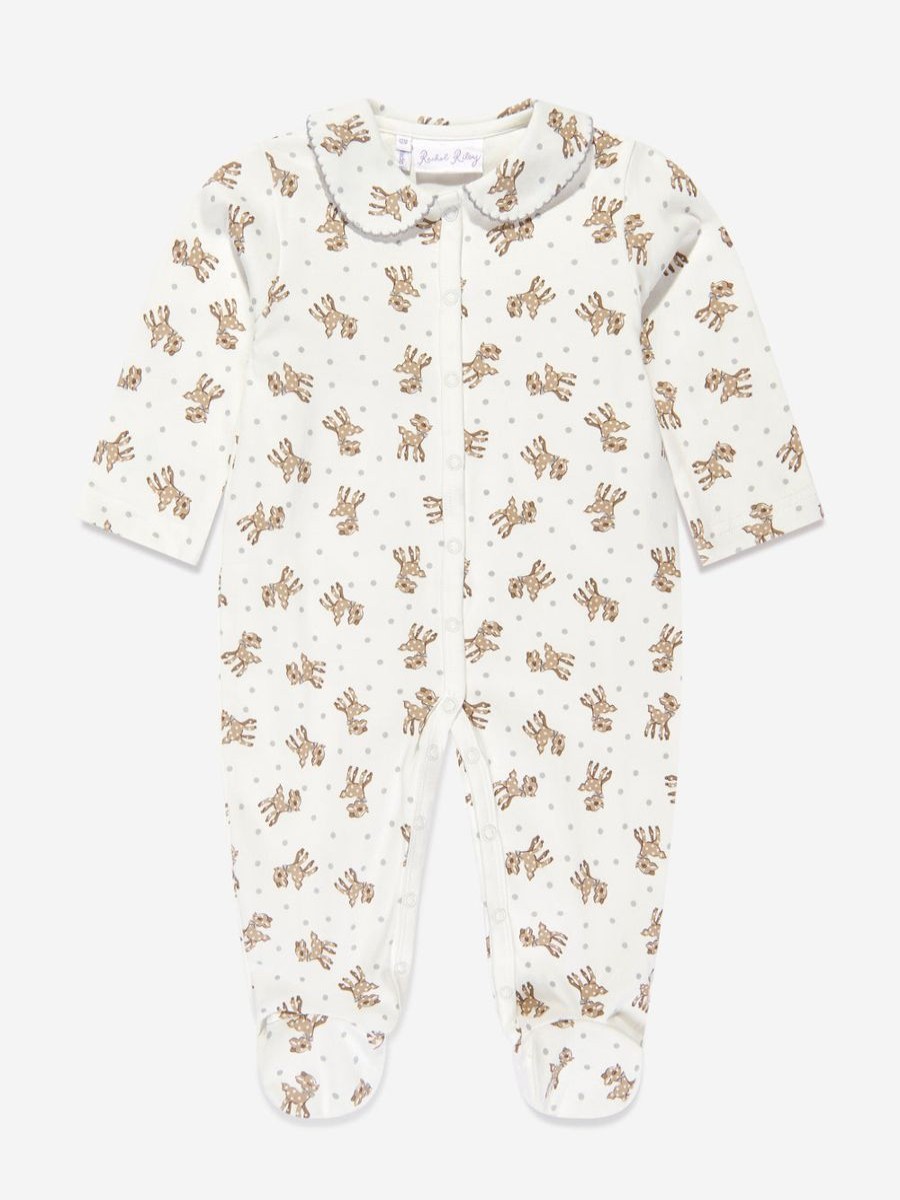 Girls Rachel Riley Babygrows & Rompers | Baby Fawn Babygrow In White