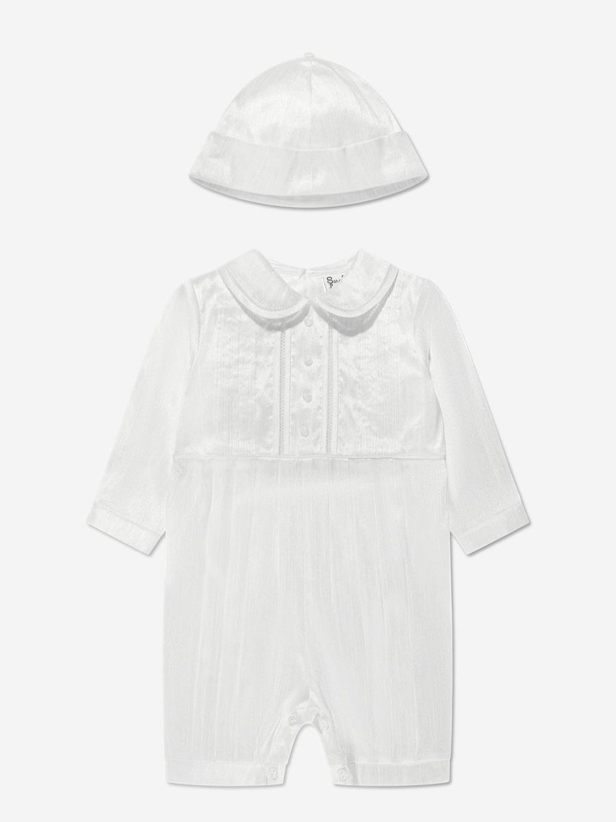 Boys Sarah Louise Babygrows & Rompers | Baby Boys Romper And Hat In White