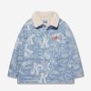 Boys KENZO KIDS Coats & Jackets | Boys Faux Shearling And Denim Jacket In Blue