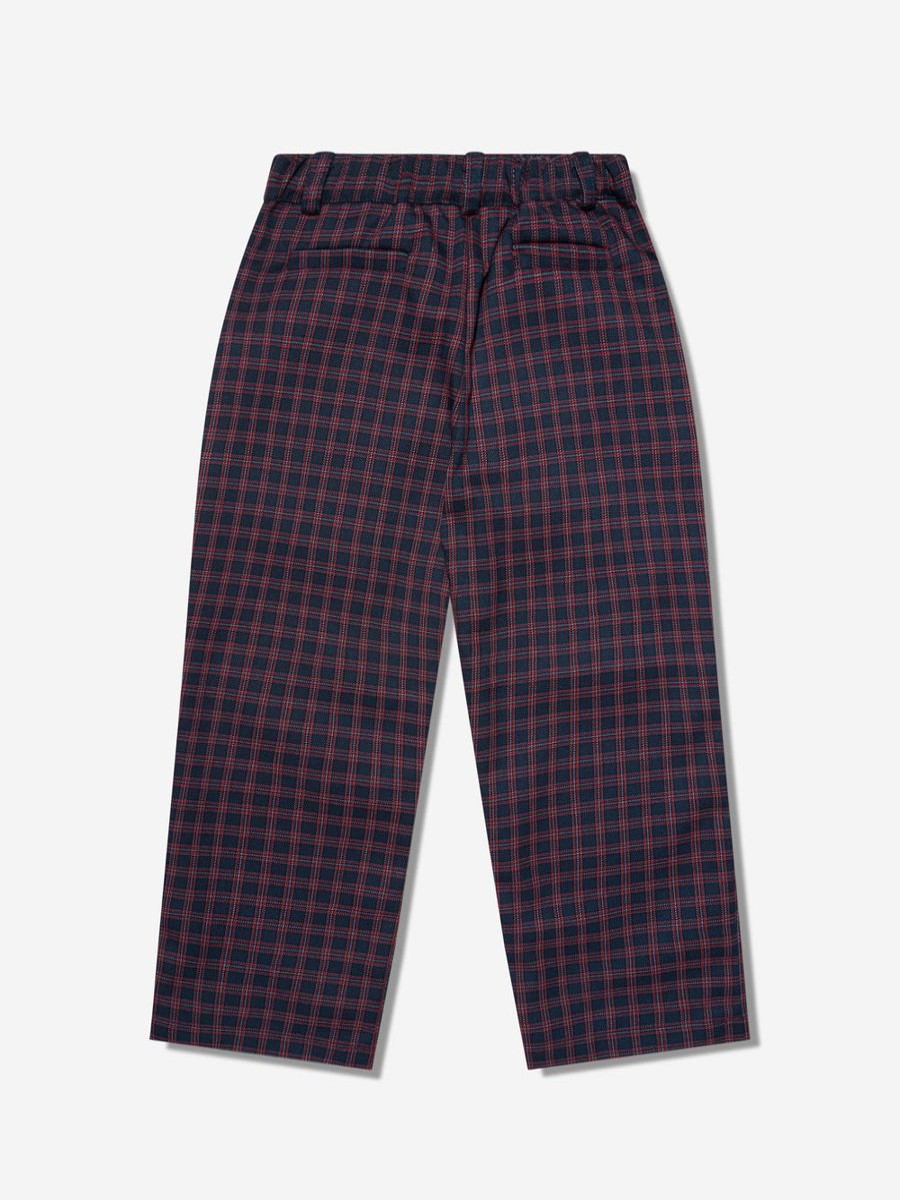 Boys Rachel Riley Trousers | Boys Mini Check Trousers In Navy