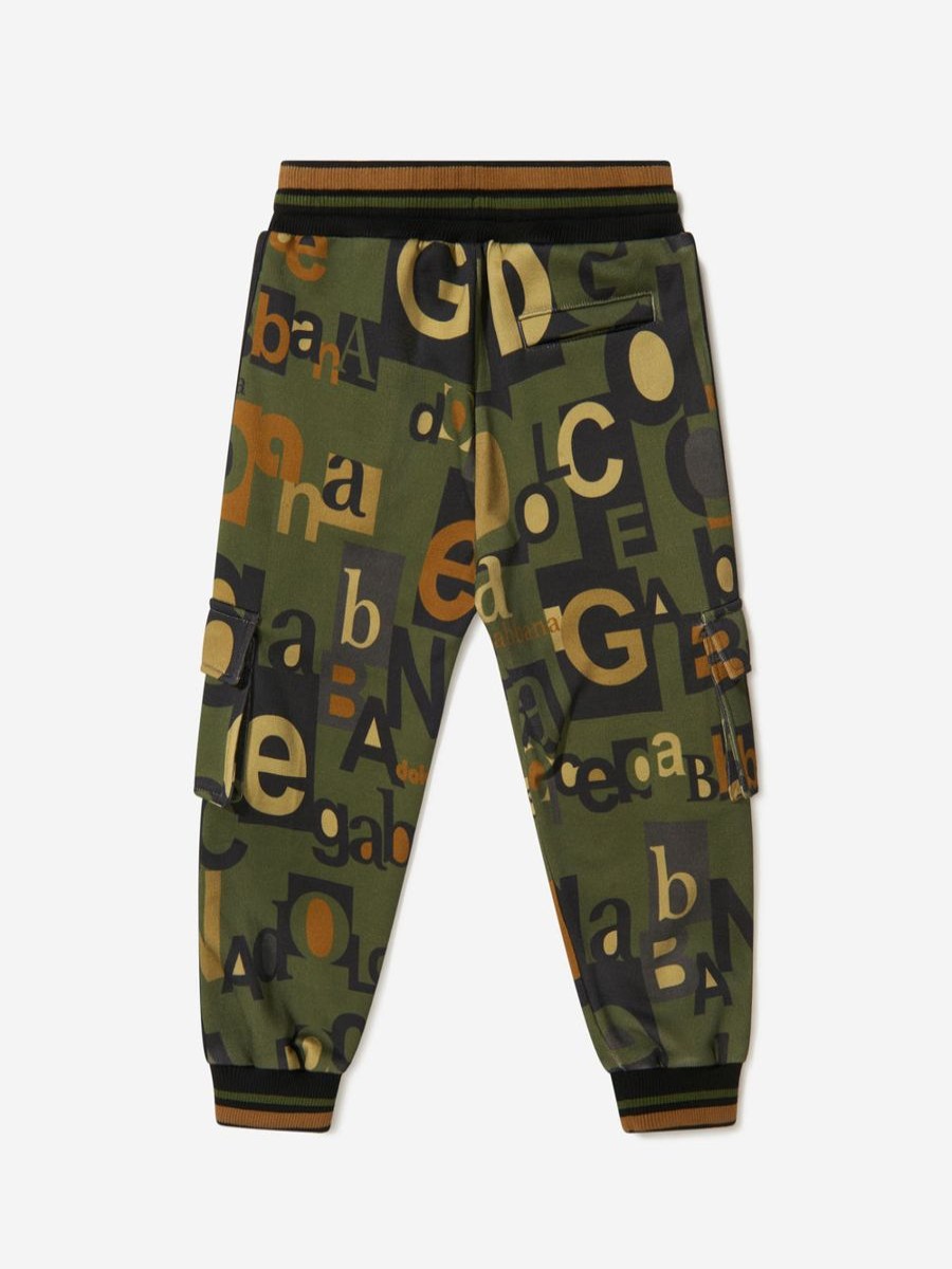 Boys Dolce & Gabbana Kids Trousers | Boys Cotton Logo Miltary Trousers