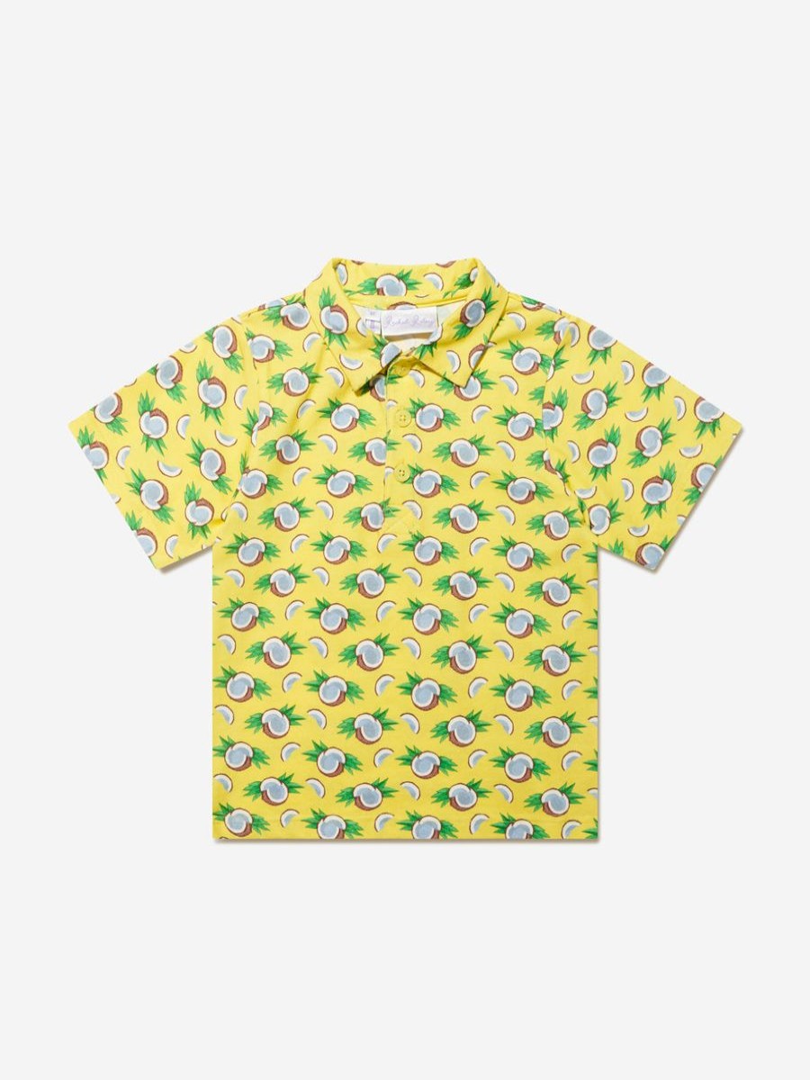 Boys Rachel Riley T-Shirts & Tops | Boys Coconut Polo Shirt In Yellow