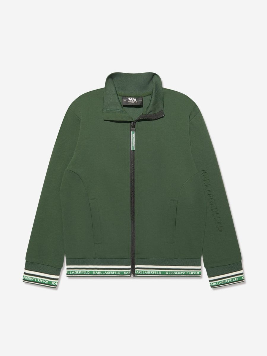 Boys Karl Lagerfeld Sweatshirts & Hoodies | Boys Logo Track Jacket In Green