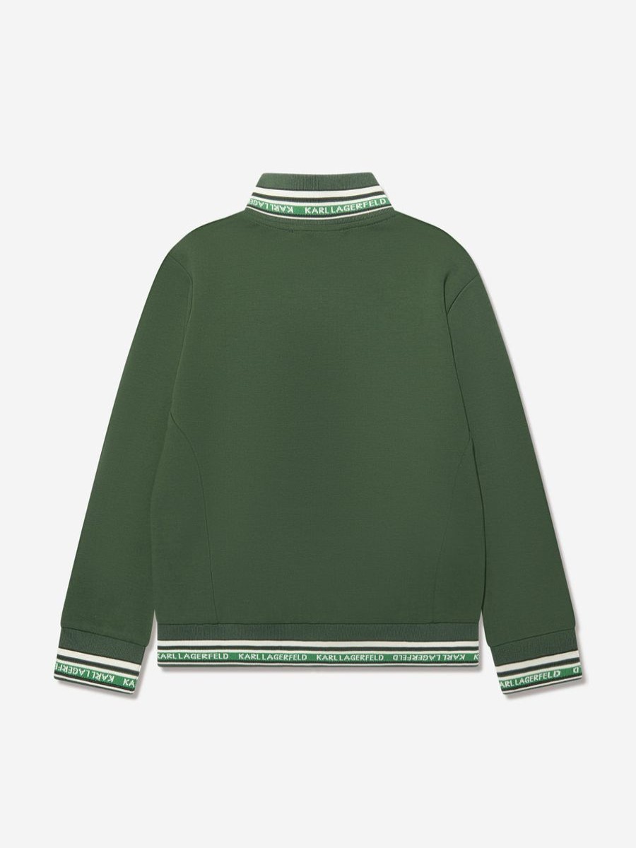 Boys Karl Lagerfeld Sweatshirts & Hoodies | Boys Logo Track Jacket In Green