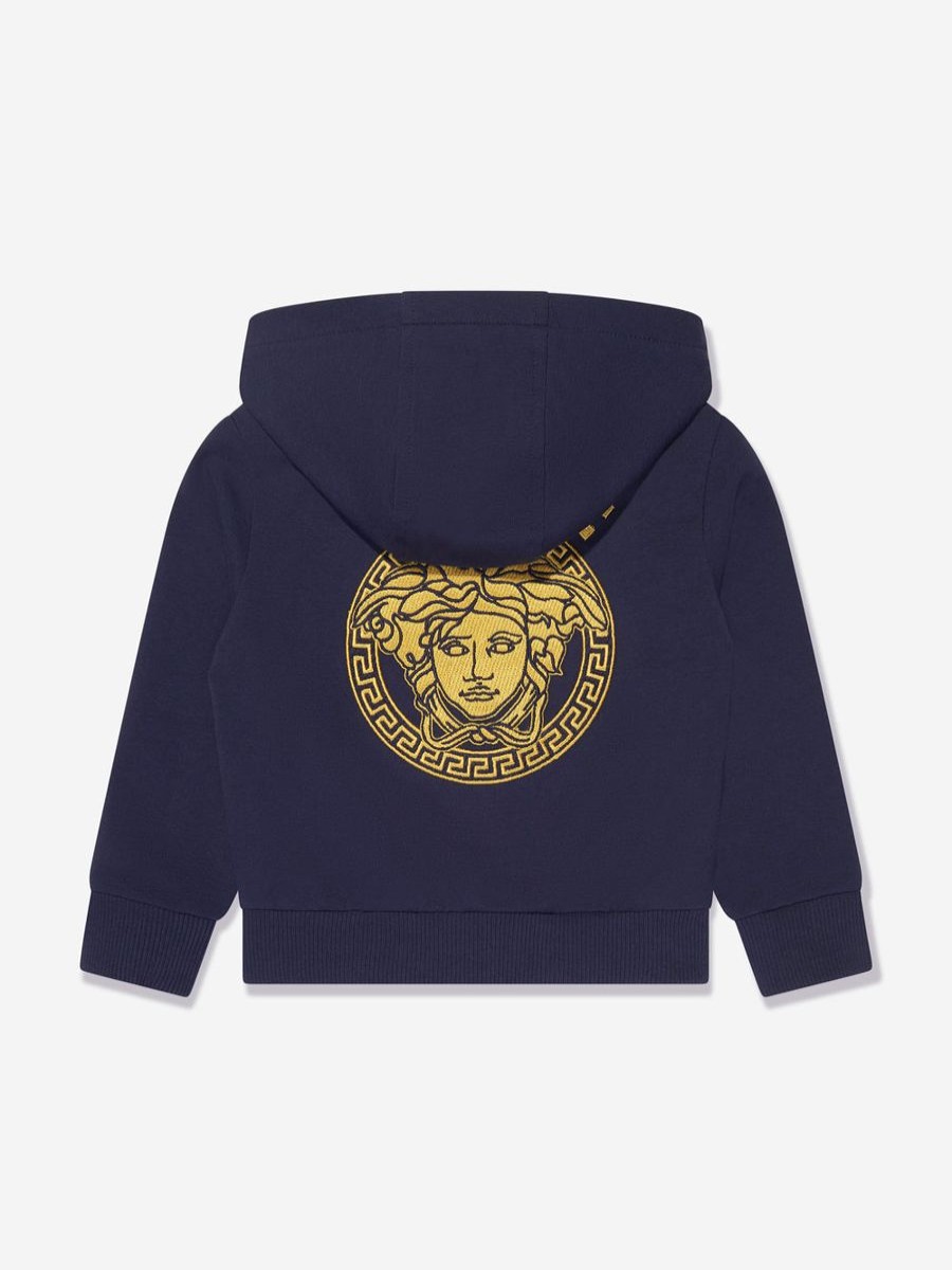 Baby Versace Sweatshirts & Hoodies | Baby Boys Logo Zip Up Top In Navy