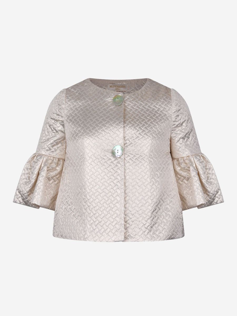 Girls Monnalisa Coats & Jackets | Girls Jacket - Metallic Quilted Jacket