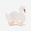 Baby Konges Slojd Toys | Baby Rolling Swan Wooden Toy In Ivory