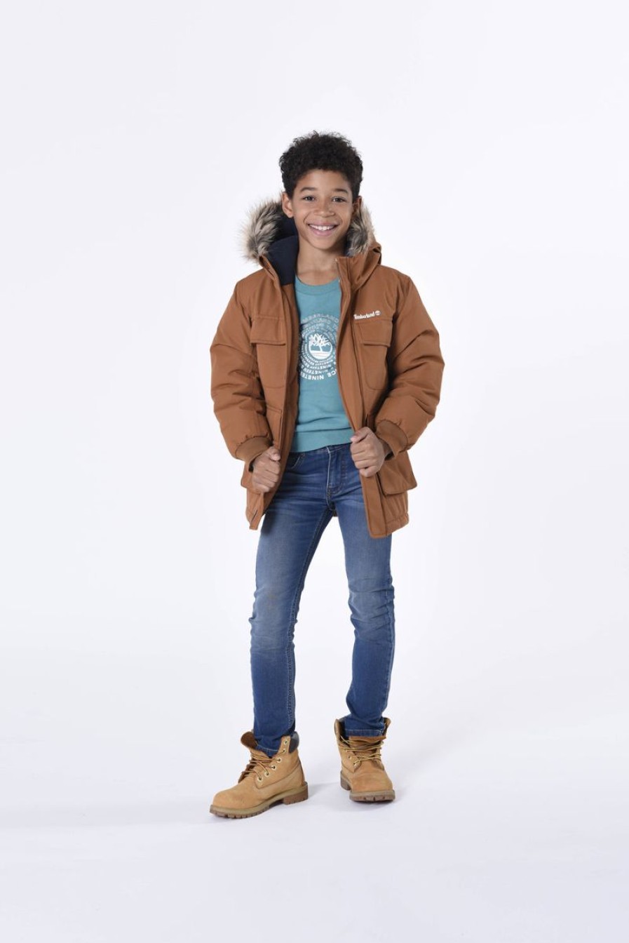 Teen Timberland Coats & Jackets | Boys Hooded Parka In Brown