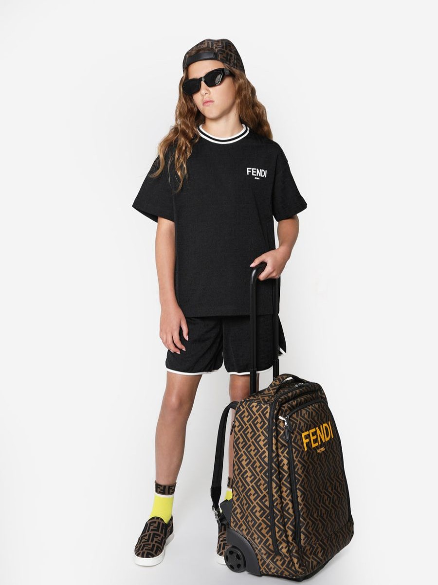 Boys Fendi Kids Bags & Backpacks | Fendi Kids - Ff Logo Trolley Case (H:40Cm) | Childsplay Clothing