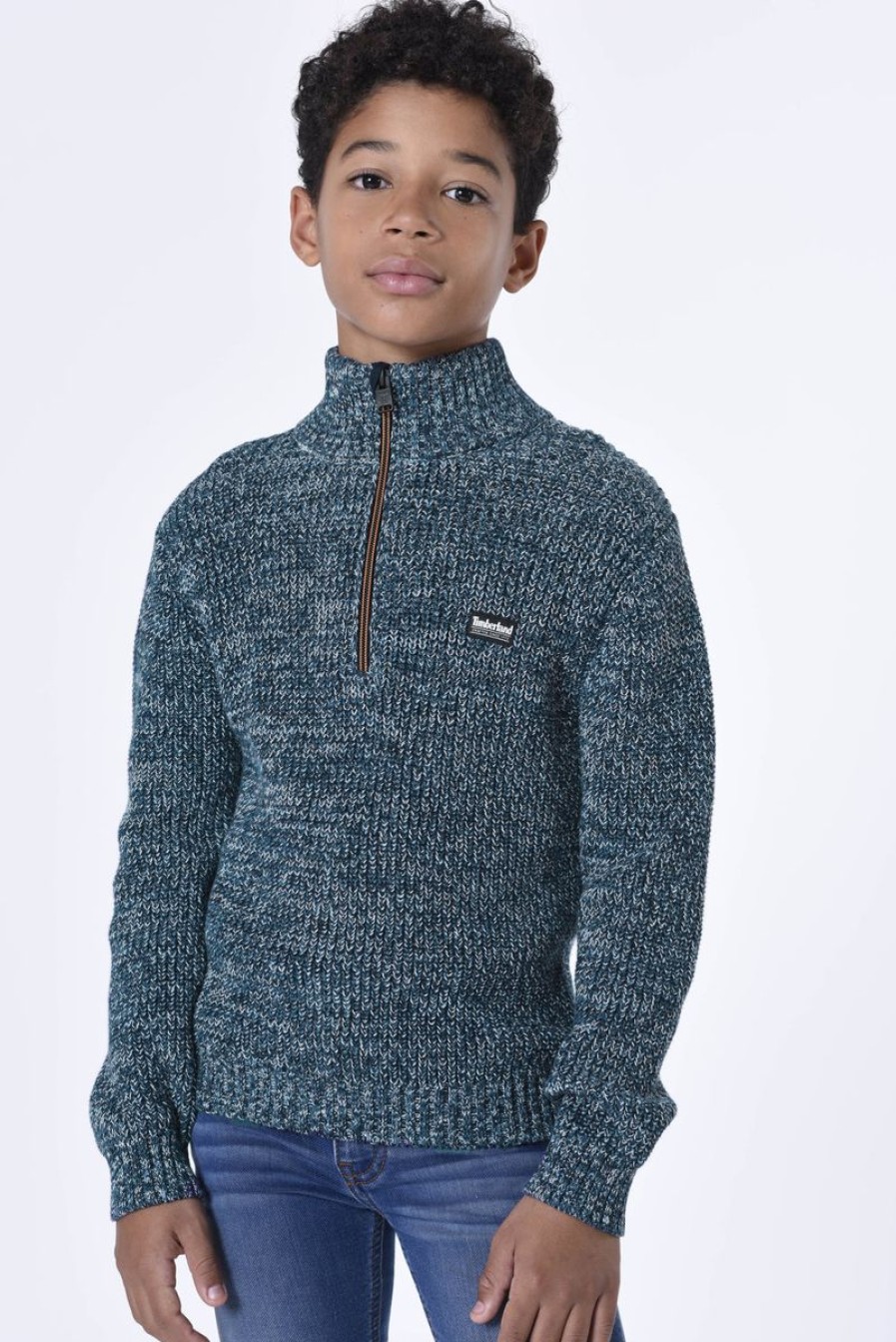 Boys Timberland Jumpers & Cardigans | Boys Half Zip Jumper In Navy