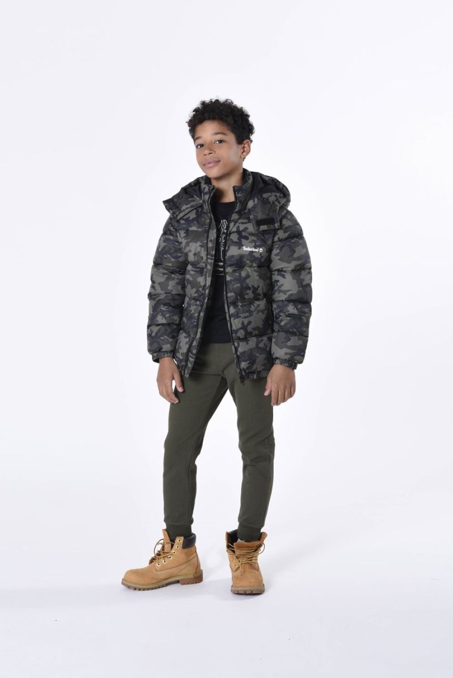 Boys Timberland Coats & Jackets | Boys Camouflage Puffer Jacket In Green