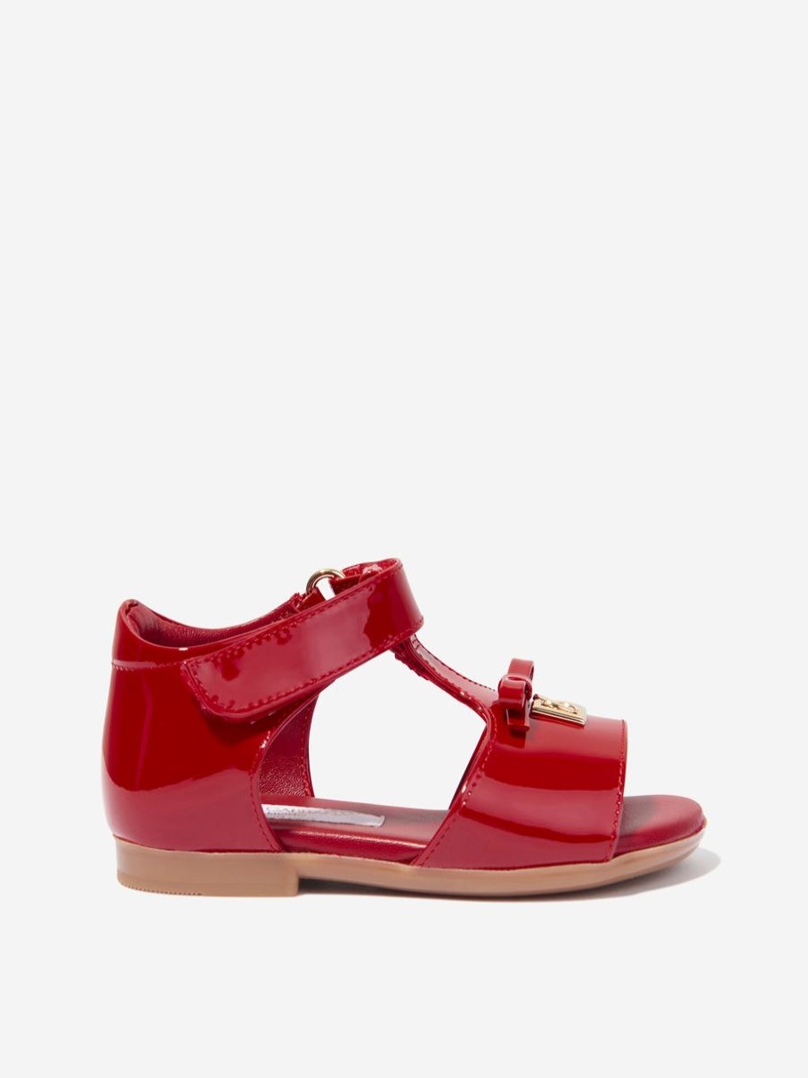 Baby Dolce & Gabbana Kids Shoes | Dolce & Gabbana Kids - Girls Patent Leather Sandals In Red | Childsplay Clothing