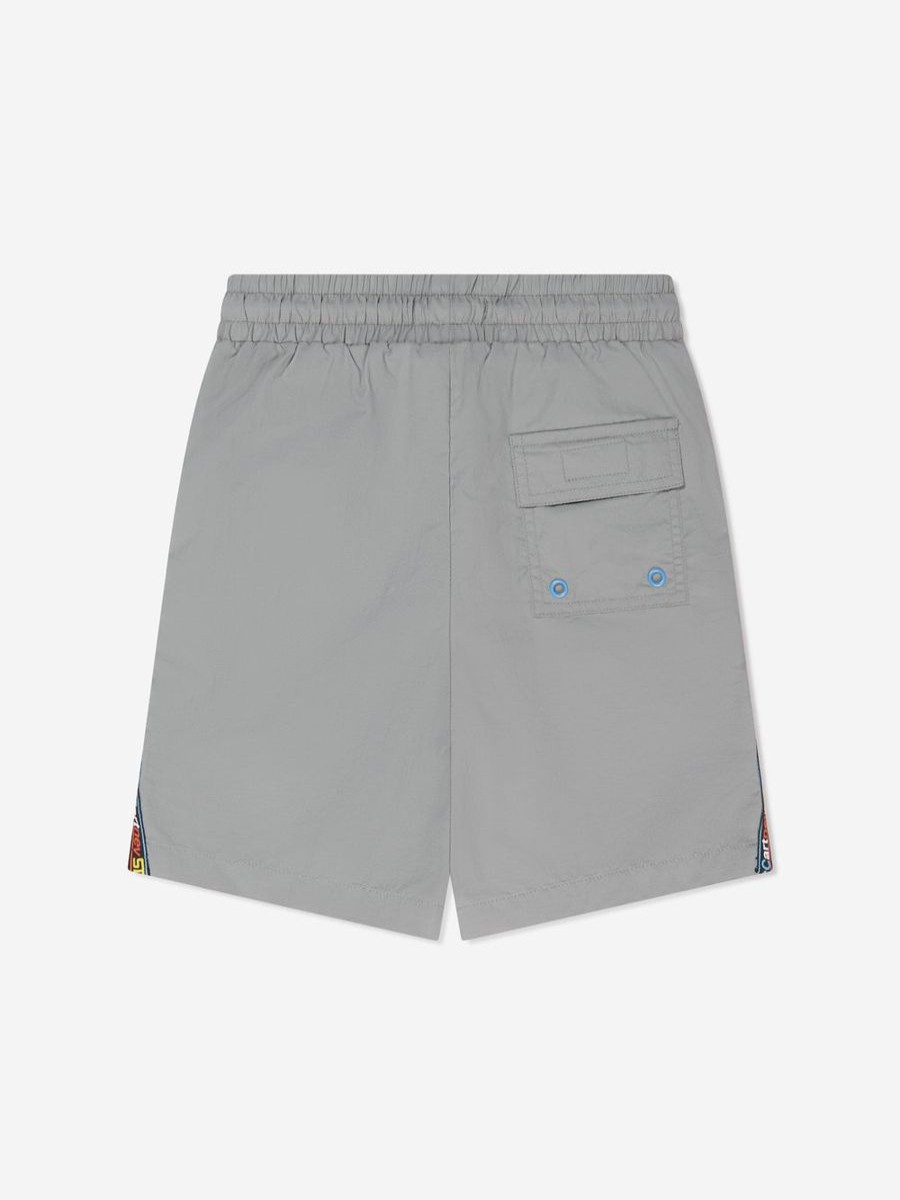 Boys Stella McCartney Kids Swimwear | Boys Logo Trim Swim Shorts In Grey