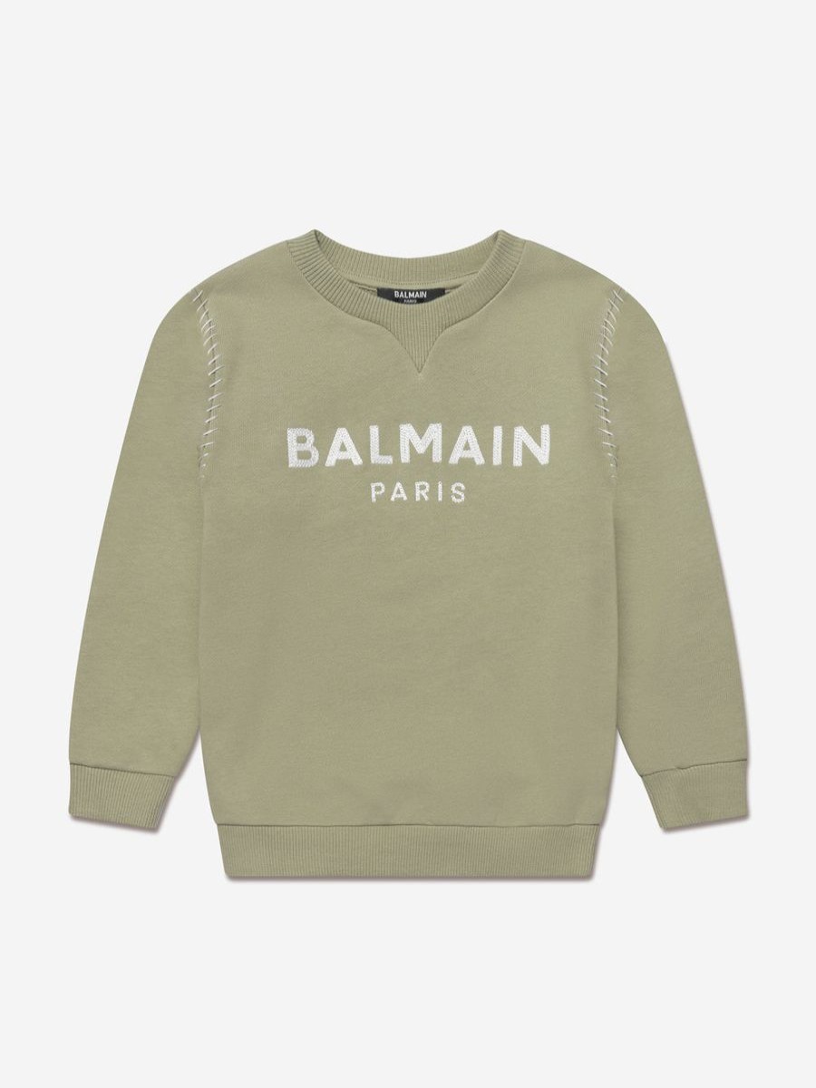 Boys Balmain Sweatshirts & Hoodies | Kids Logo Sweatshirt In Green