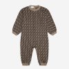 Girls Fendi Kids Babygrows & Rompers | Fendi Kids - Baby Cotton & Cashmere Romper In Brown | Childsplay Clothing