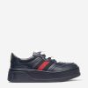 Boys Gucci Kids Sneakers | Kids Leather Trainers With Web In Navy