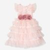 Girls Patachou Dresses | Girls Frilly Flower Dress In Pink