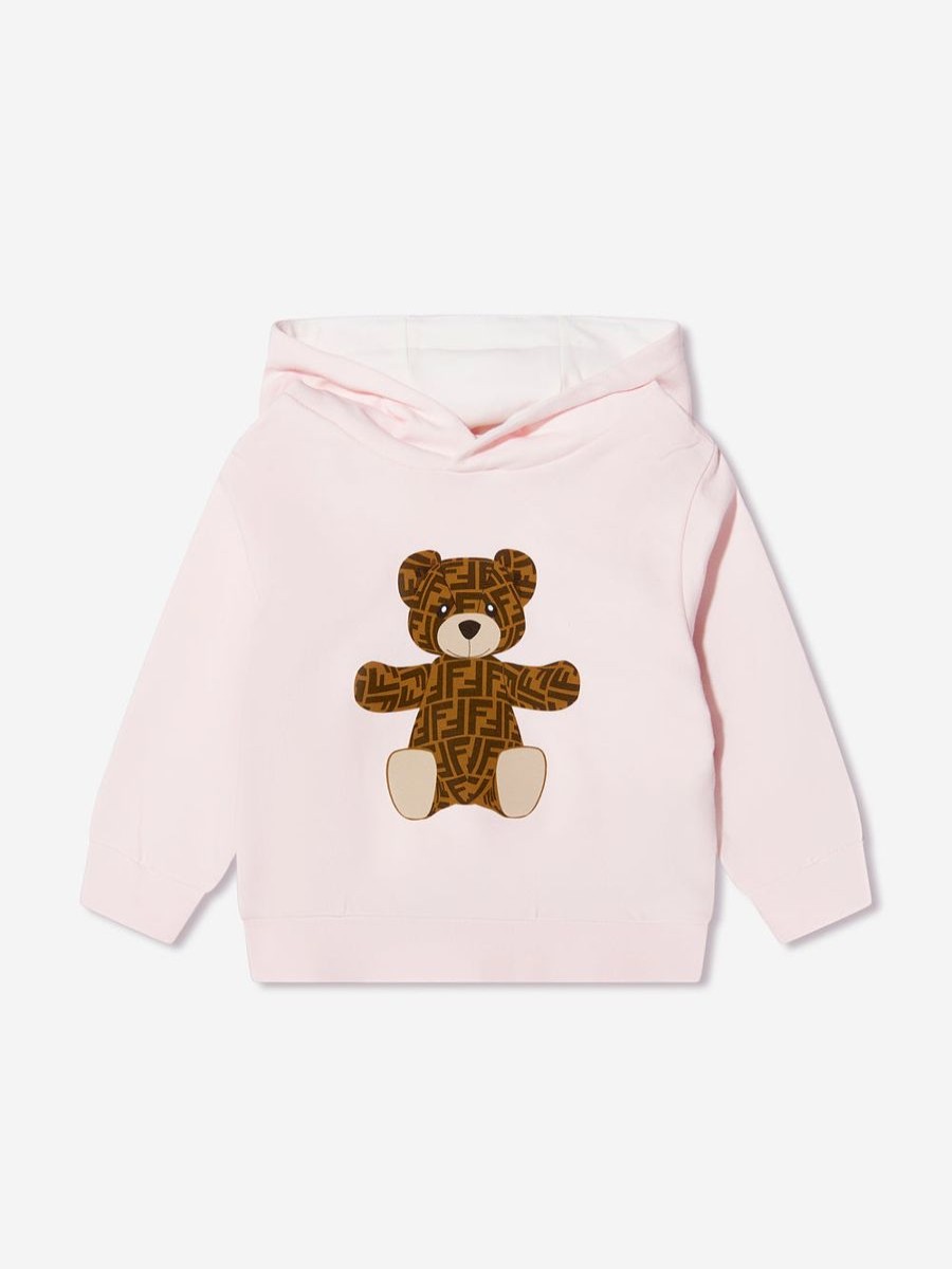 Baby Fendi Kids Sweatshirts & Hoodies | Fendi Kids - Baby Girls Teddy Bear Hoodie | Childsplay Clothing