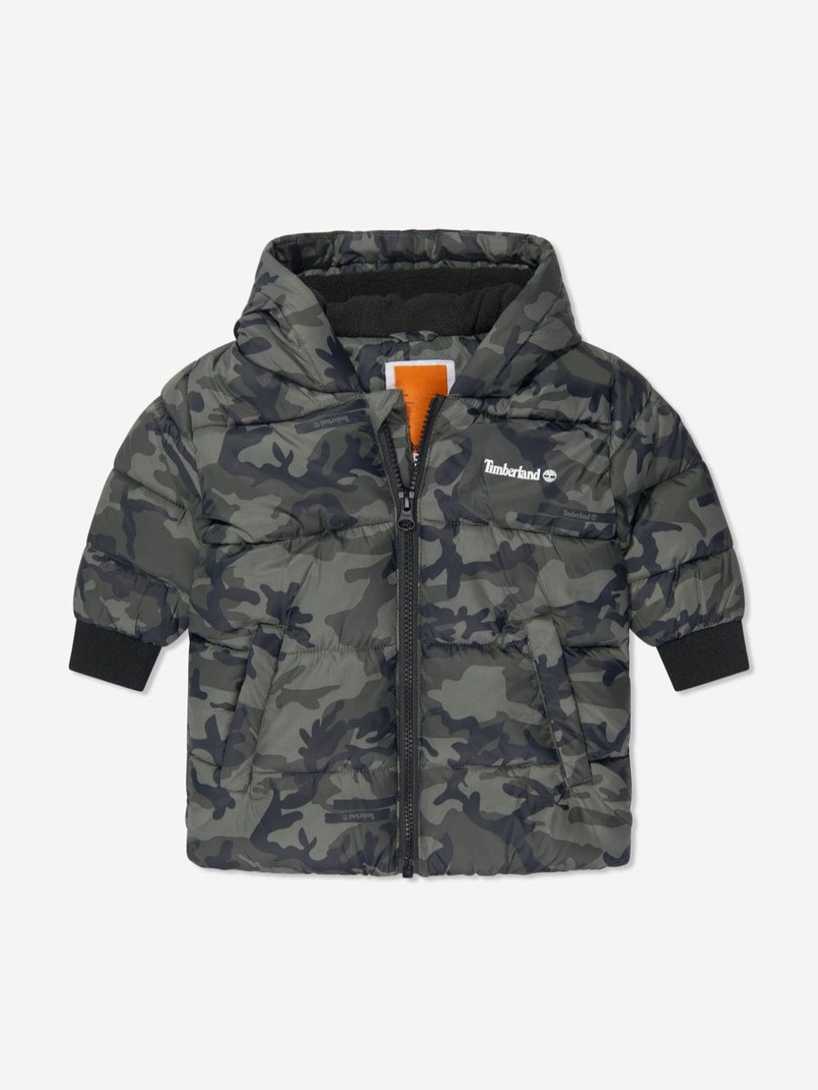 Boys Timberland Coats & Jackets | Baby Boys Camouflage Puffer Jacket In Green